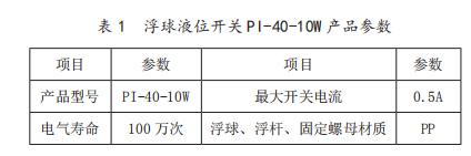 浮球液位開關 PI-40-10W 產(chǎn)品參數(shù)